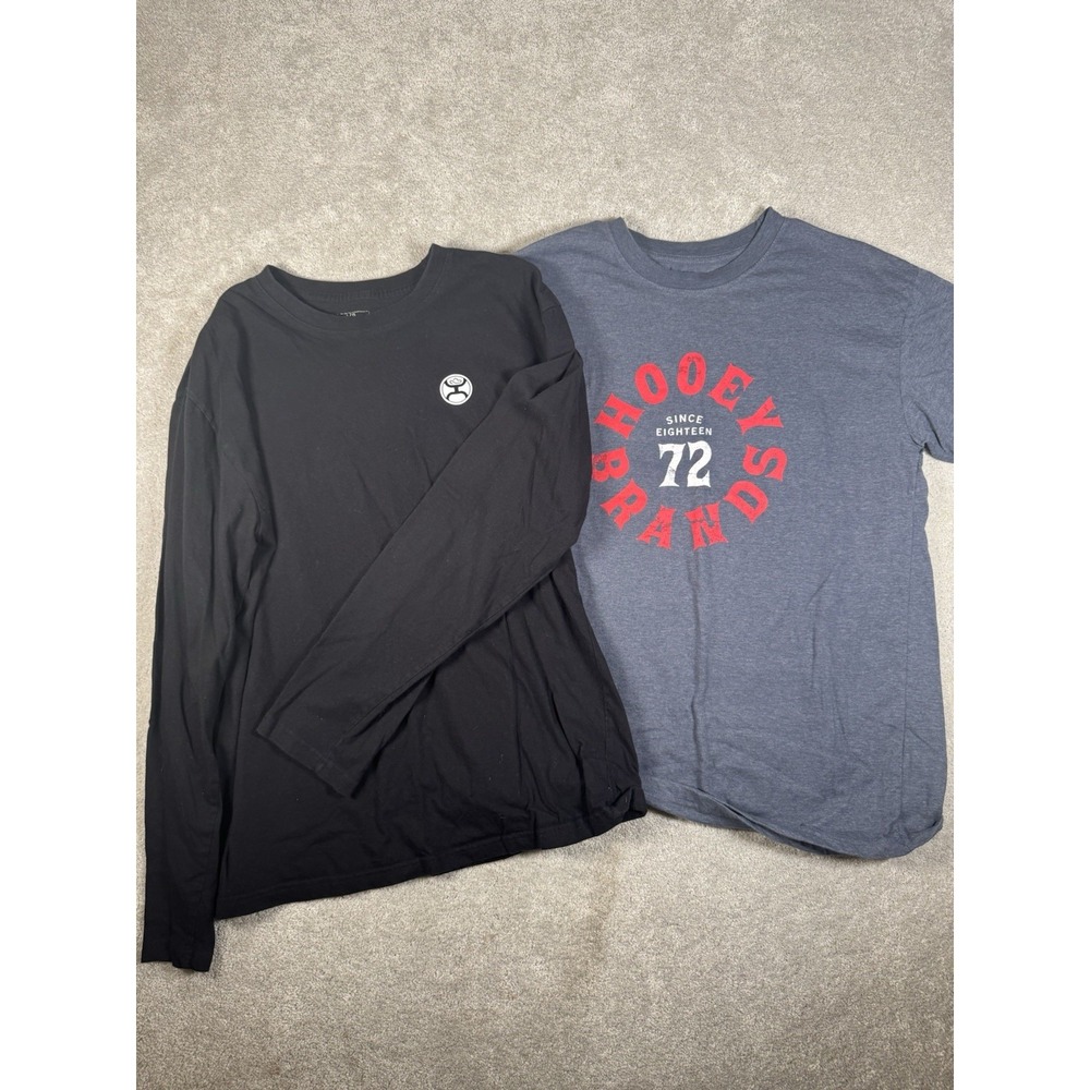 Hooeys Brand Long Sleeve and Tshirt Lot Large Graphic Since 1872‎ Cowboy western